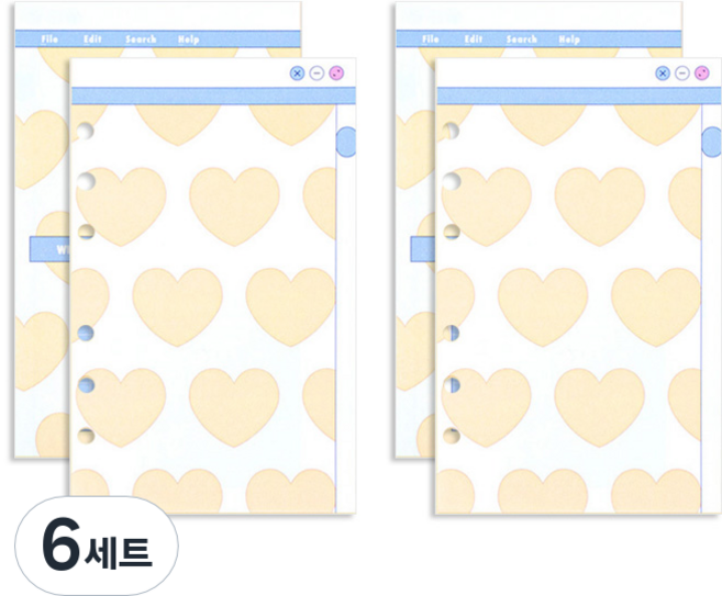 루카랩 아카이브 6공 리필속지 빈티지 컴퓨터 세트 서치바, 6세트