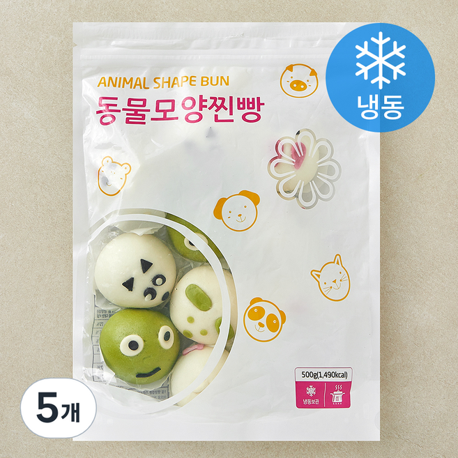 랜시 동물모양 찐빵 (냉동), 25g, 5개, 20개입