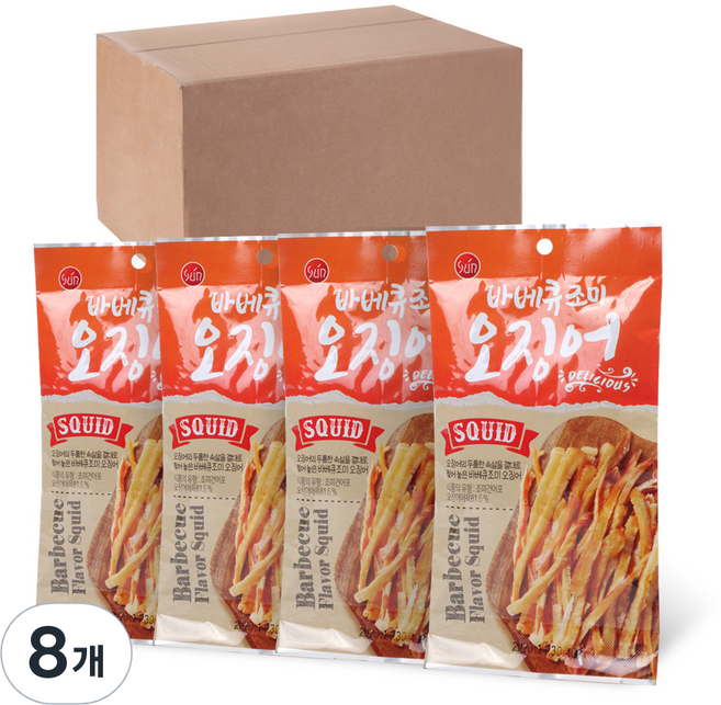 썬푸드 바베큐 조미 오징어, 40g, 8개