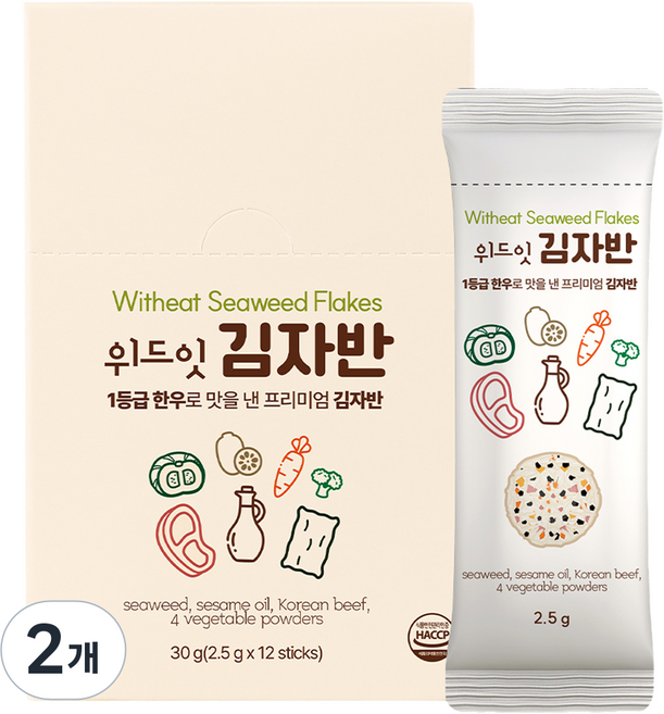 위드잇 김자반 12p, 30g, 2개, 김맛