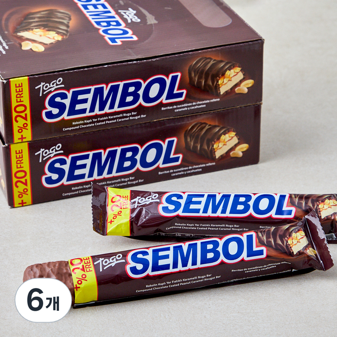 셈볼 누가 초코바 12p, 600g, 6개