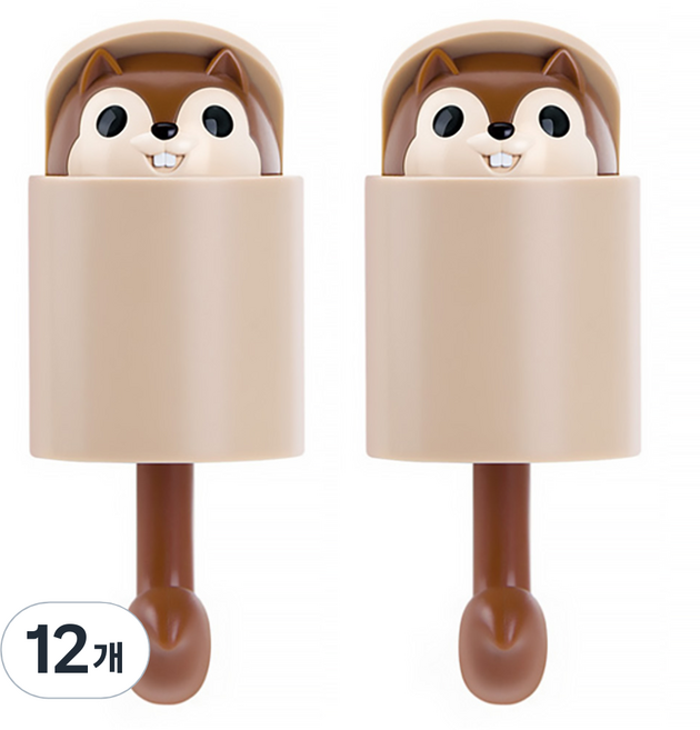 알럽홈 다람쥐 펀치 후크, 브라운, 12개