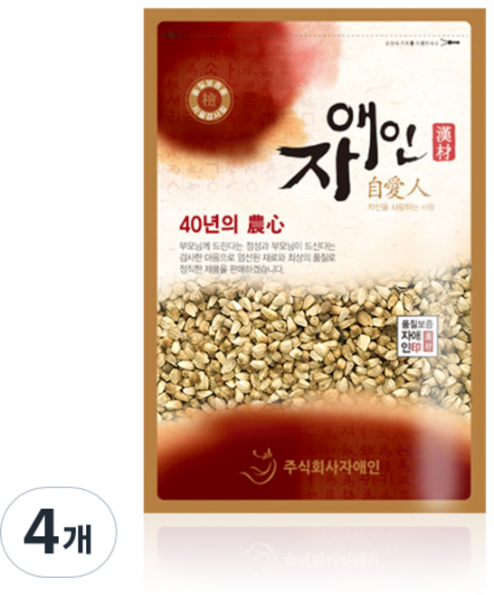 자애인 토종 볶은 홍화씨, 600g, 4개