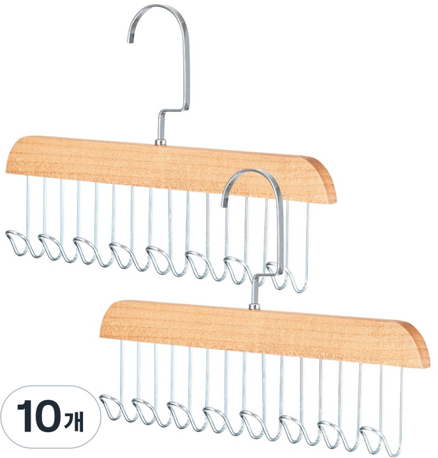 아케이바이 다용도 8구 우드 옷걸이, 10개, 혼합색상