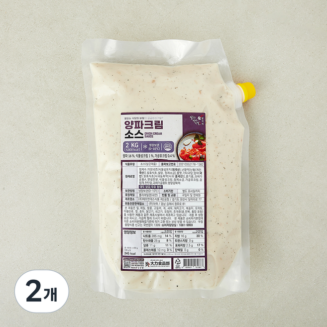 잘식비 양파크림 마요소스, 2kg, 2개