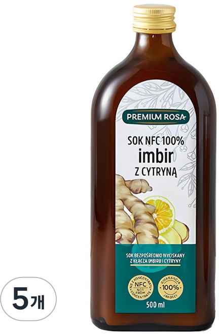프리미엄로사 생강레몬원액, 500ml, 5개