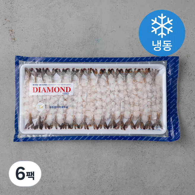 DIAMOND 냉동 흰다리 새우살 30마리 (냉동), 300g, 6팩
