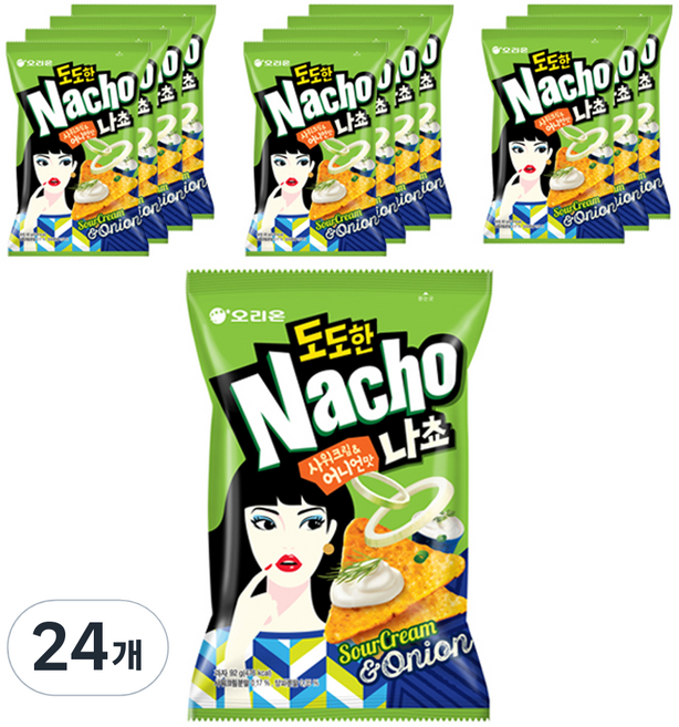 오리온 도도한나쵸 사워크림 앤 어니언맛, 92g, 24개