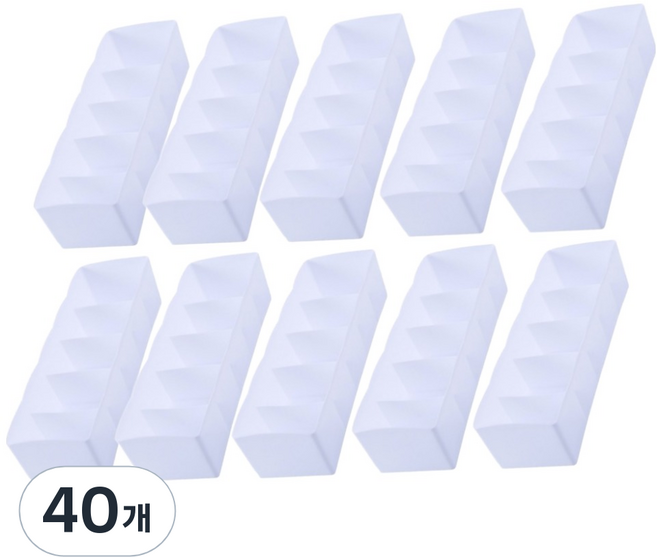모아픽 칸칸이 양말 속옷 정리함 5칸, 화이트, 40개