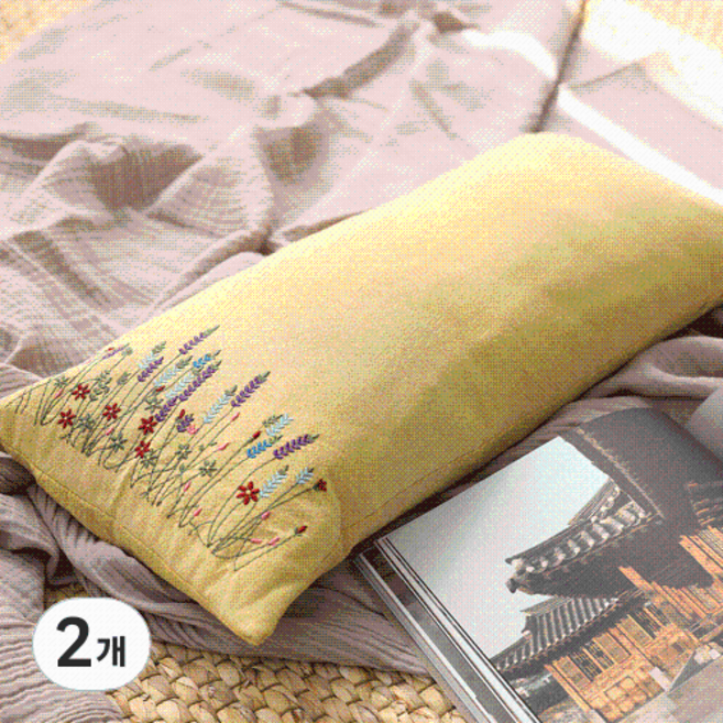 이투라이프 라벤더 메밀 베개, 옐로우, 2개