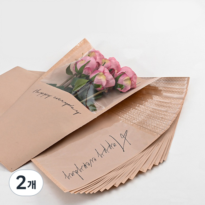 GILGRI 牛皮紙信封式花束包裝紙 20入, 06 粉紅色, 2個