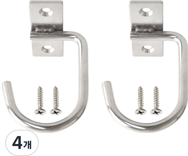 스텐 천장 훅, 실버, 4개