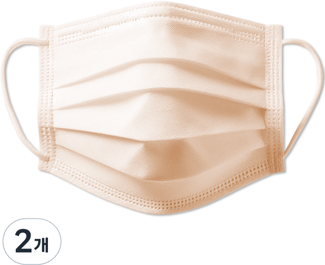 하하마스크 일회용 컬러 덴탈 마스크 소형, 30개입, 2개, 연베이지