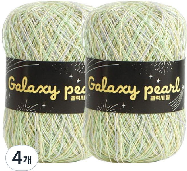 앵콜스 갤럭시 메탈릭 코드 뜨개실, 멀티 M5 오로라 캔디민트, 4개