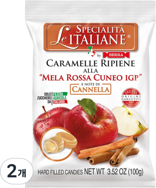 르스페셜리타이탈리안 세라 애플필링 계피향 캔디, 2개, 100g
