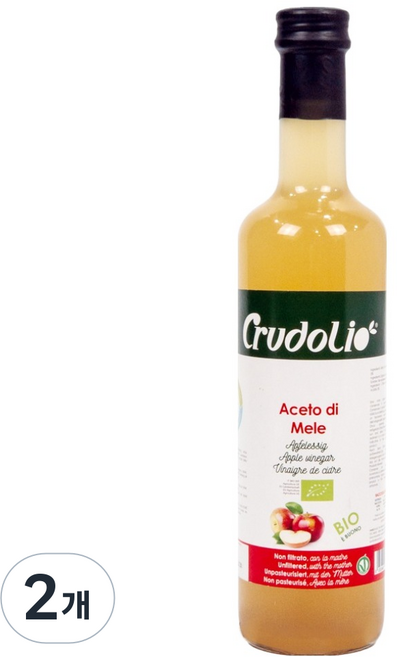 Crudolio 有機蘋果醋, 2個, 500ml