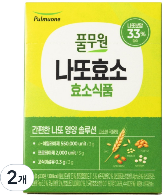 풀무원 나또 귀리효소 30p, 2개, 90g