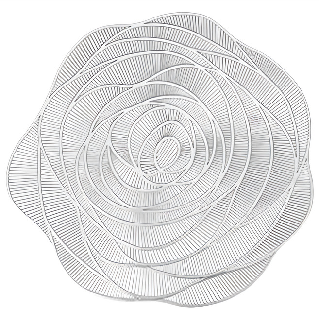 bebehome 輕奢玫瑰花燙金輕隔熱餐墊, 銀色玫瑰, 38 x 38 x 0.1cm, 1個