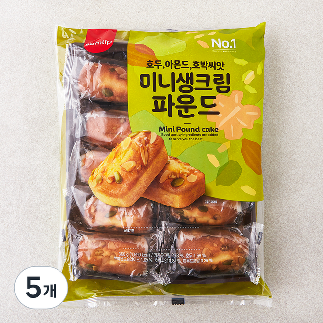 삼립 미니 생크림 파운드, 36g, 10개입, 5개