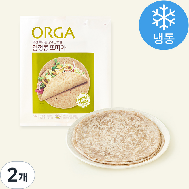 ORGA 검정콩 또띠아 5개입 (냉동), 225g, 2개
