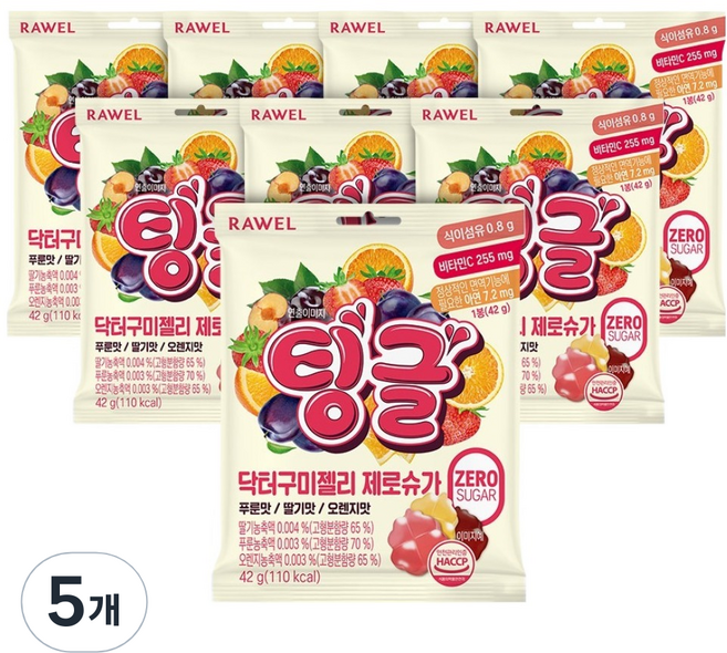 팅글 닥터구미 젤리 제로슈가 8개입, 336g, 5개
