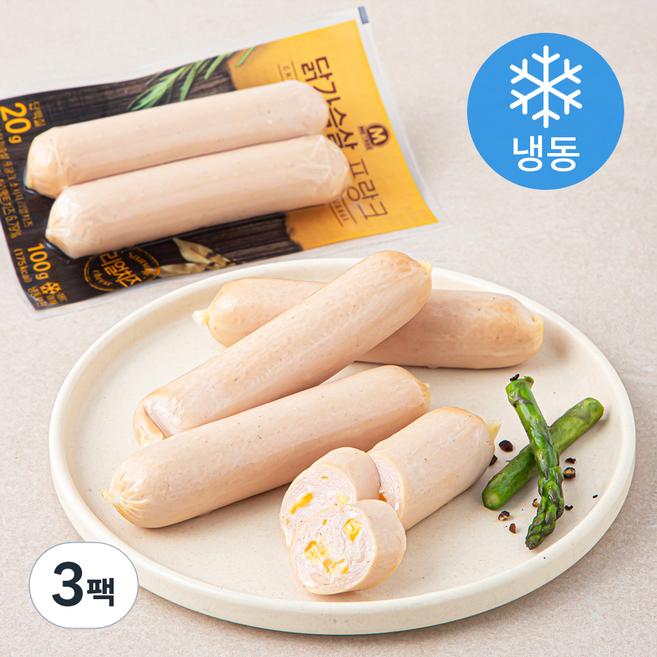 미트리 닭가슴살 프랑크 소시지 리얼치즈 (냉동), 100g, 3팩