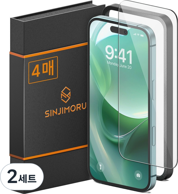 신지모루 신지글래스 2.5D 강화유리 휴대폰 액정보호필름 4p, 2세트