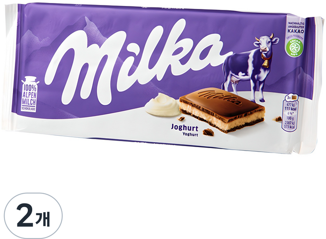 밀카 초콜릿 요거트, 100g, 2개