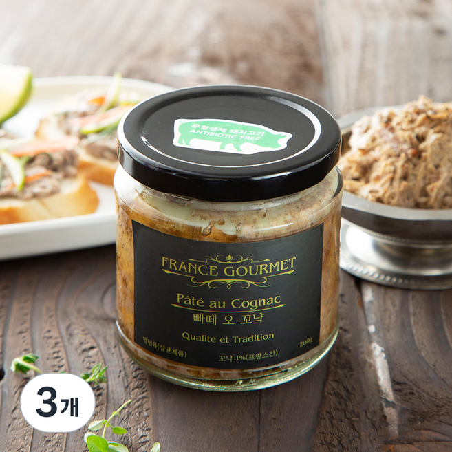 프랑스구르메 빠떼 오 꼬냑 양념육, 200g, 3개