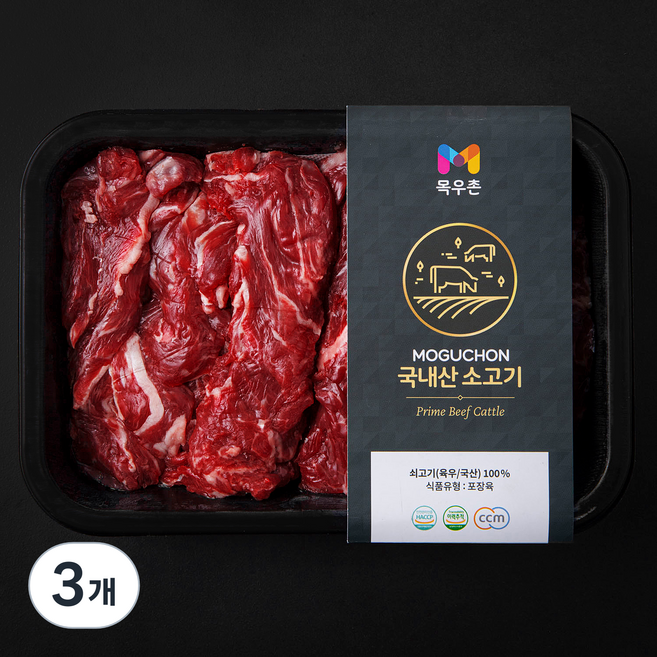 목우촌 국내산 소고기 특수부위 모둠 구이용 (냉장), 400g, 3개