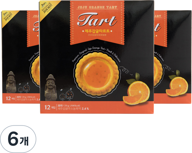 컬러슈가 제주 감귤 타르트, 120g, 6개