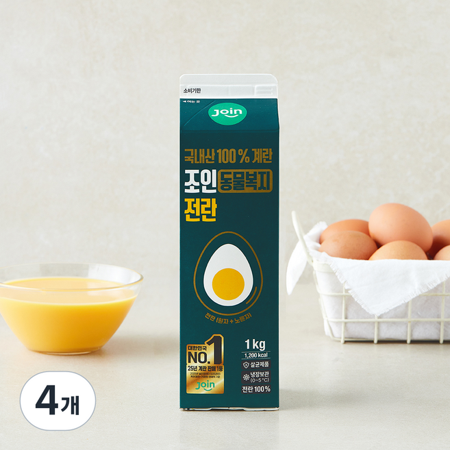 조인 국내산 동물복지 인증 살균 전란액 1kg, 4개