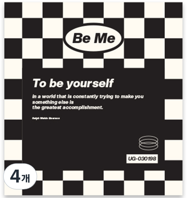 워너디스 Be Me 하드 6공 정사각 바인더 커버, 01 체커보드, 4개