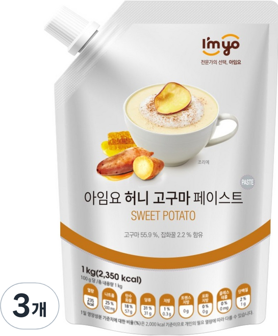 아임요 허니 고구마 페이스트, 1kg, 1개입, 3개