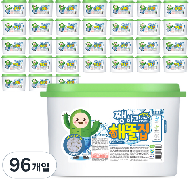 쨍하고해뜰집 옷장용 볼타입 제습제 본품, 260g, 96개