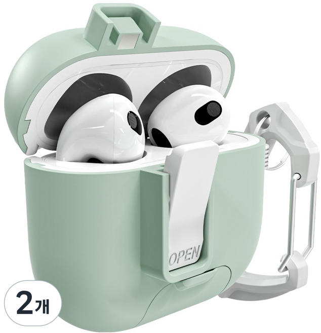 아이몰 분실방지 핸드폰 거치 맥세이프 도어락 케이스, 민트, 2개, 에어팟4