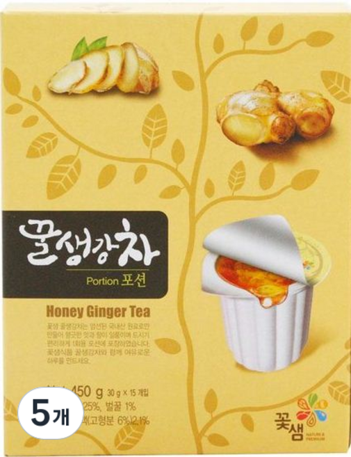 꽃샘 참조은 꿀 생강차 포션, 30g, 15개입, 5개