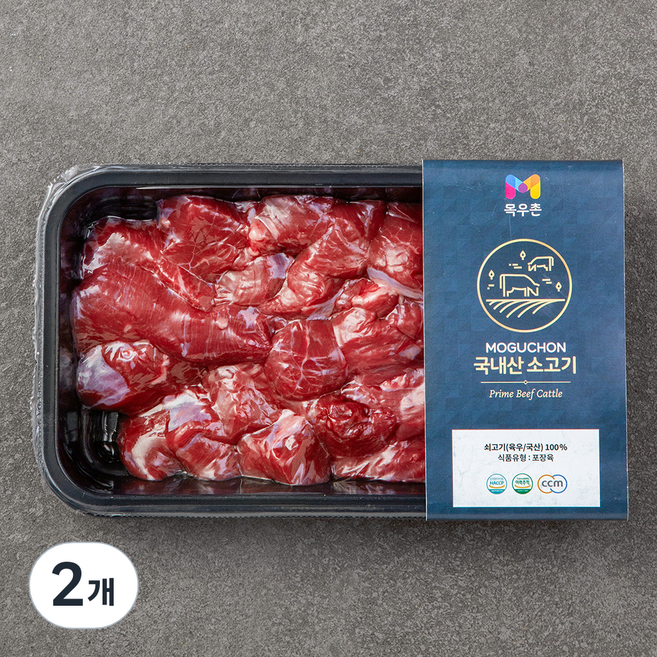 목우촌 국내산 소고기 세절 국거리용 (냉장), 300g, 2개