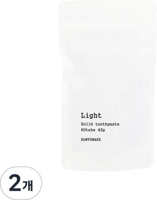 하우투메이크 라이트 고체치약 60p, 42g, 2개