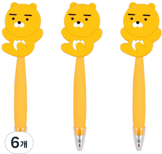 카카오프렌즈 무빙 볼펜 0.7mm, 라이언, 6개