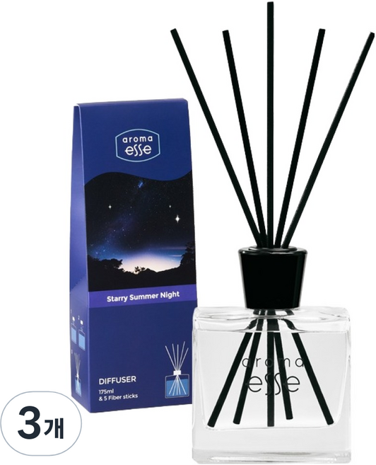 아로마엣세 GL디퓨저, 스태리썸머나잇, 175ml, 3개