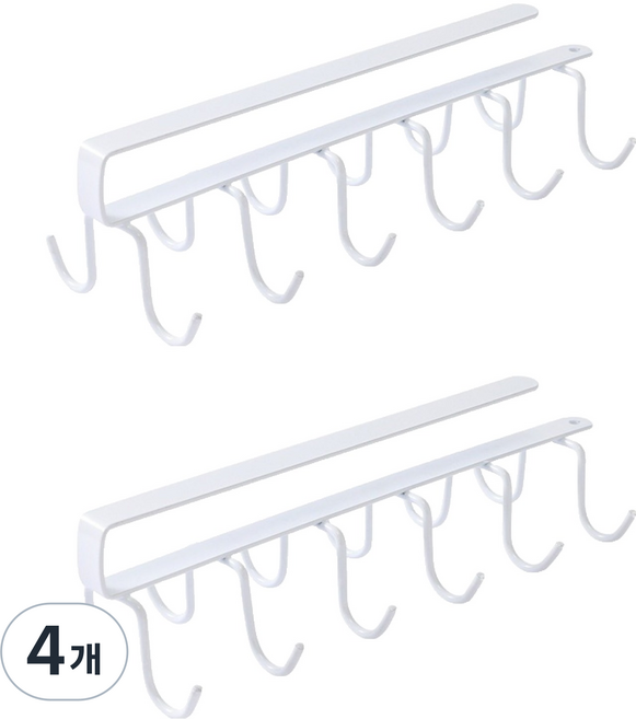 와이홉 옷장 선반 수납 정리 12구 잡화걸이, 화이트, 4개