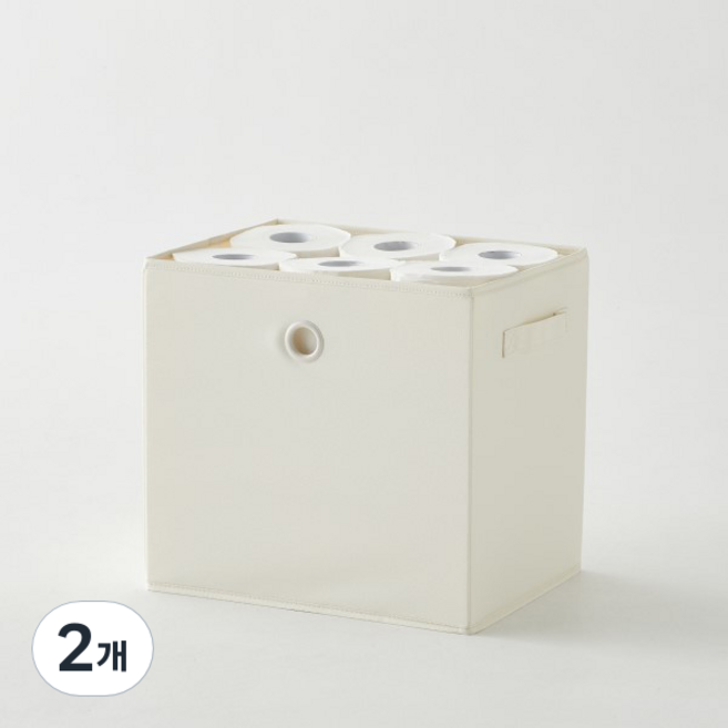 한샘 샘 폴리 수납 바스켓, 크림, 2개