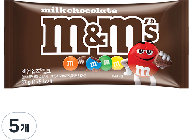 엠앤엠즈 밀크, 37g, 5개