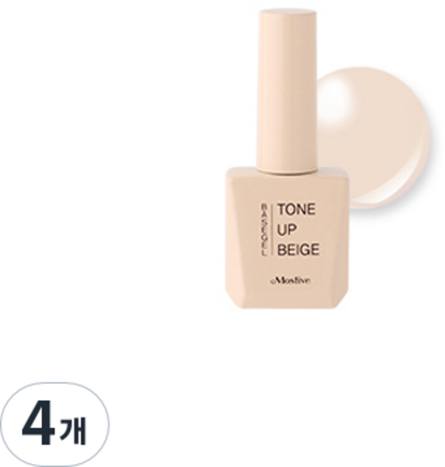 모스티브 칼라 젤폴리시 톤업 베이스 젤, 베이지, 12ml, 4개