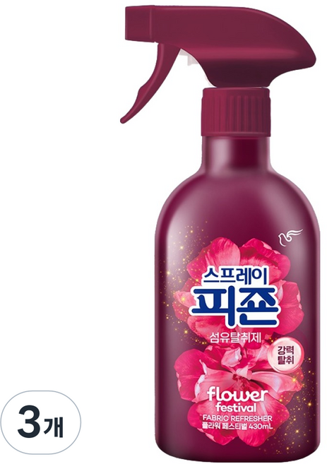 피죤 스프레이 시그니처 강력탈취 섬유탈취제 플라워페스티벌, 3개, 430ml