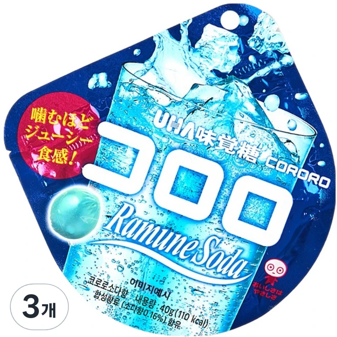 코로로 유하미카쿠토 소다향 젤리, 3개, 40g - 쿠팡