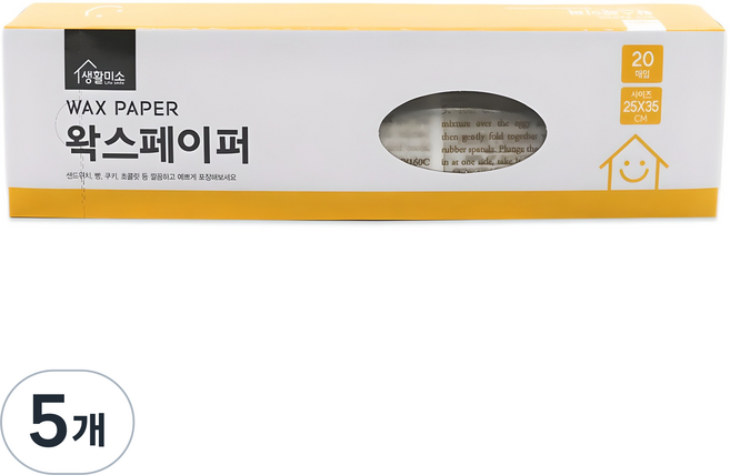 생활미소 왁스페이퍼, 20개입, 5개