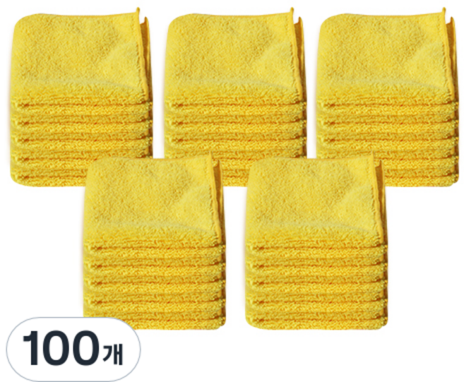 월드크린 멀티플 극세사 행주 소형 옐로우, 100개