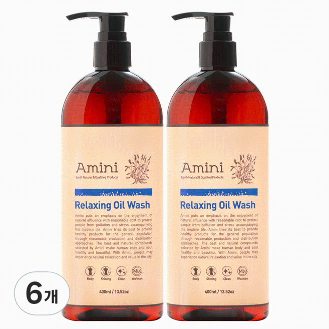 아미니 릴렉싱 오일워시, 400ml, 6개